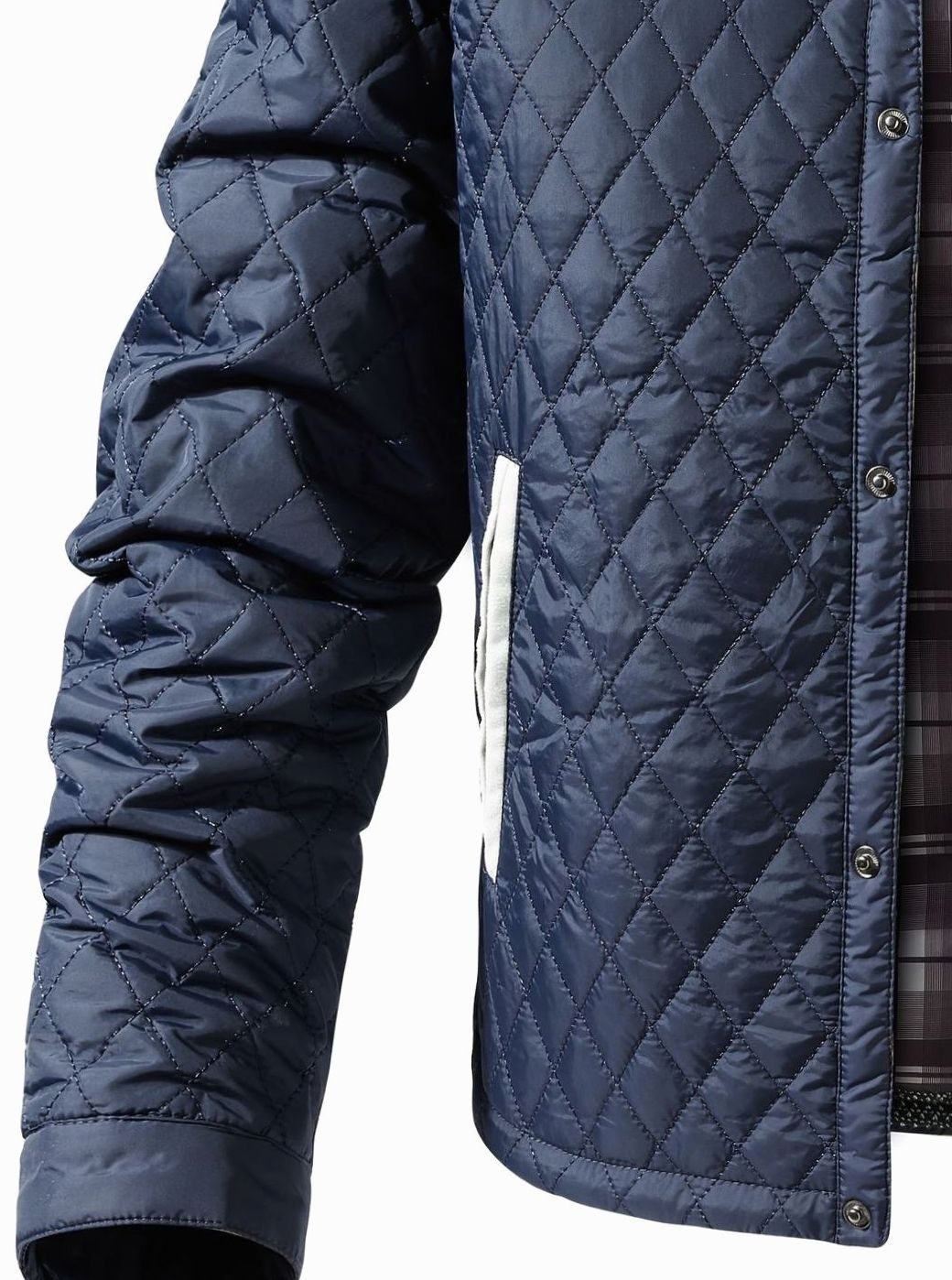 Elijah | Men's insulated quilted jacket with high collar and snap buttons