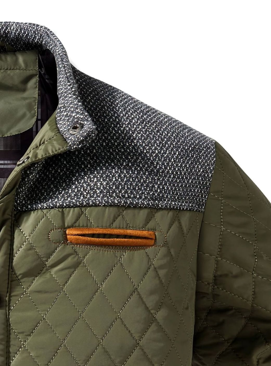 Elijah | Chaqueta acolchada aislante de hombre con cuello alto y botones de presión
