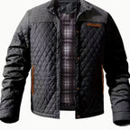 Elijah | Men's insulated quilted jacket with high collar and snap buttons