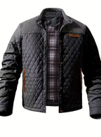 Elijah | Men's insulated quilted jacket with high collar and snap buttons