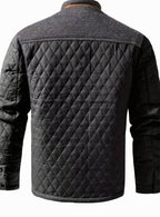 Elijah | Men's insulated quilted jacket with high collar and snap buttons