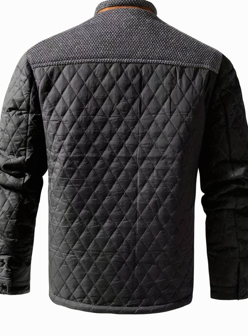 Elijah | Men's insulated quilted jacket with high collar and snap buttons