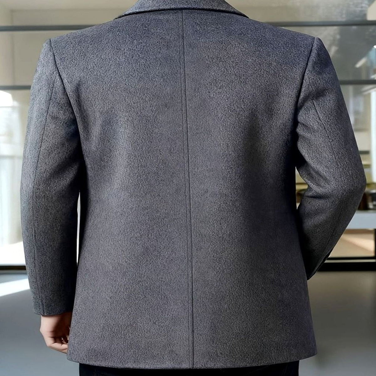 Samuel | Men's Single-Breasted Loose Fit Wool Trench Coat