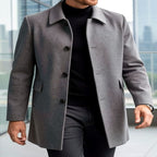 Samuel | Gabardina de Lana con Botonadura Simple y Corte Holgado para Hombre