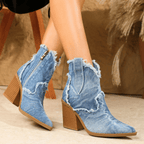 Amelia™ | Botines de tacón cuadrado con cremallera lateral