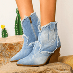 Amelia™ | Botines de tacón cuadrado con cremallera lateral