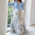 Long floral print dress