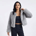 Mia | Chaqueta Cárdigan Corta de Pelo Sintético para Mujer