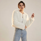 Mia | Chaqueta Cárdigan Corta de Pelo Sintético para Mujer