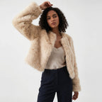 Mia | Chaqueta Cárdigan Corta de Pelo Sintético para Mujer