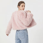 Mia | Chaqueta Cárdigan Corta de Pelo Sintético para Mujer