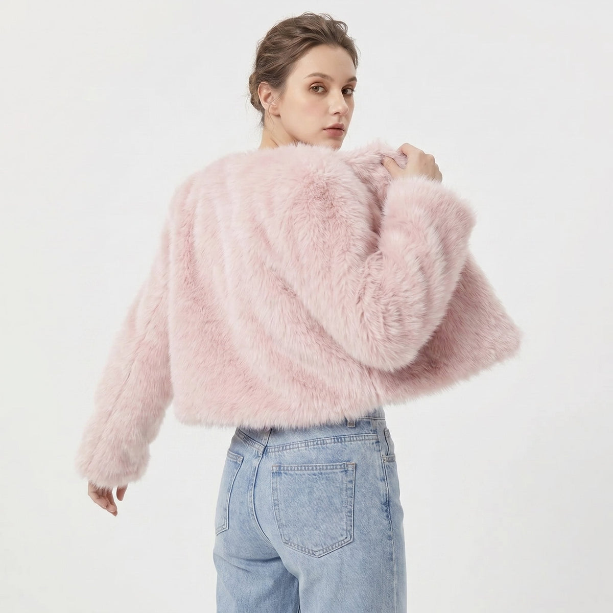 Mia | Chaqueta Cárdigan Corta de Pelo Sintético para Mujer