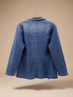 Olivia | Elegant Women's Denim Blazer with Single Button and Notch Lapel