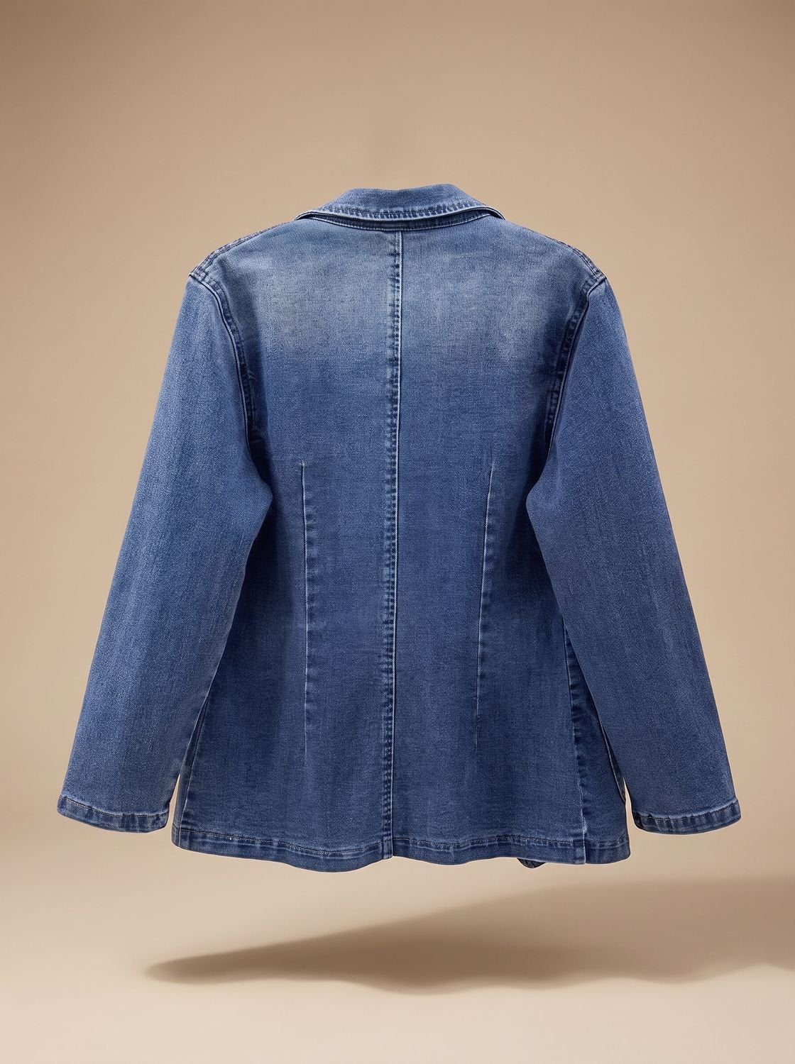 Olivia | Blazer Vaquero Elegante con Un Solo Botón y Solapa de Muesca para Mujer