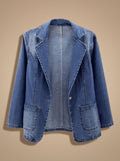Olivia | Elegant Women's Denim Blazer with Single Button and Notch Lapel