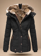 Evelyn | Women's Padded Winter Coat with Faux Fur Hood