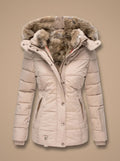 Evelyn | Women's Padded Winter Coat with Faux Fur Hood